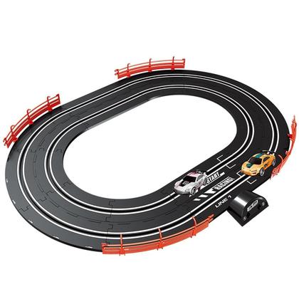 Imagem de Autorama Circuito Oval Meninos Com 2 Carrinhos Pista Dupla - Dm Toys