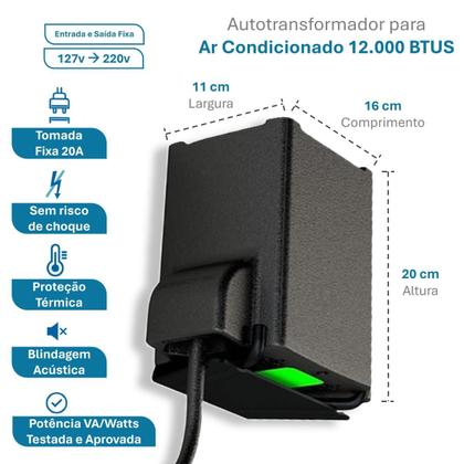 Imagem de Autotransformador Ar Condicionado Indusat 12.000 BTUS 2000W