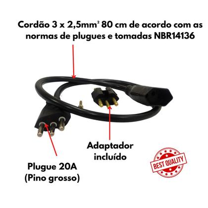 Imagem de Autotransformador Slim Premium Bivolt com Fusível Rearmável 3000VA 20A Tripolar - Force Line