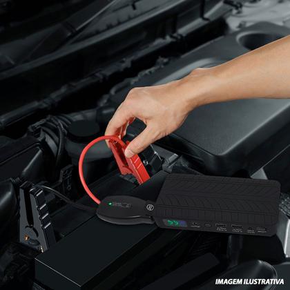 Imagem de Auxiliar de Partida Fiat Novo Uno Emergência Portátil Garra Jacaré Cabos