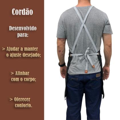 Imagem de Avental Ajustável Churrasco Cozinha Garçom Bolso Oxford