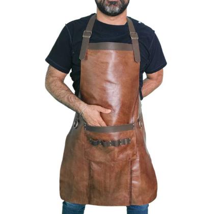Imagem de Avental Churrasco Couro Bovino Premium Churrasqueiro Raiz