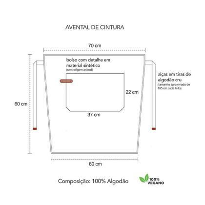Imagem de Avental Cintura e Bandana Marrom Bar Restaurante Vegano