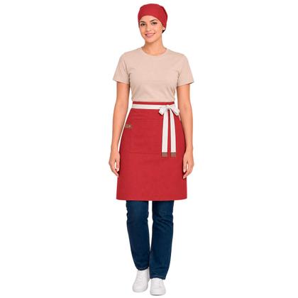 Imagem de Avental de Cintura Vermelho Cafeteria Padaria Bar Vegano