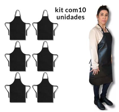 Imagem de Avental impermeável multi-uso unissex 87x60 10un preto