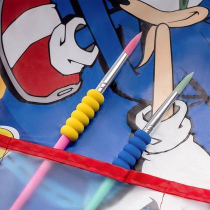 Imagem de Avental Infantil com Bolso e Manga Comprida Sonic 10145 Leo&ampLeo