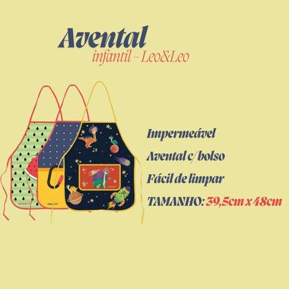 Imagem de Avental Infantil Escolar Impermeável com Temas Divertidos - Leo&Leo