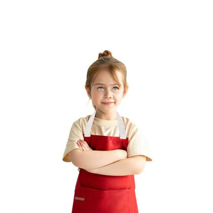 Imagem de Avental Infantil Vermelho Mini Pegador Cozinha Crianças Kids