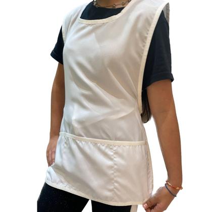 Imagem de Avental uniforme bata jaleco branco colete profissional unisex tamanho unico feminino masculino em t