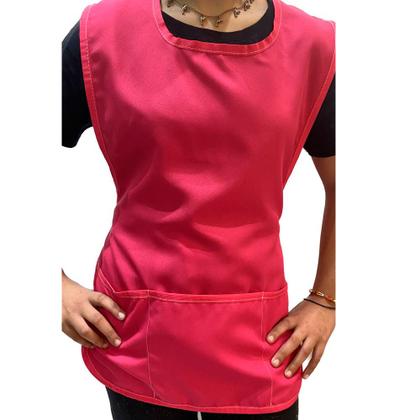 Imagem de Avental uniforme bata jaleco rosa colete profissional unisex tamanho unico feminino masculino em tec