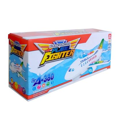 Imagem de Avião de Brinquedo a Pilha Anda com Som Luz Sensor Bate e Volta Airbus A380