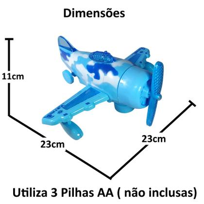 Imagem de Avião de Brinquedo que Anda com Som Luz Sensor Bate e Volta Hélice Gira