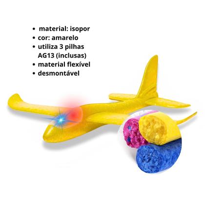 Imagem de Avião De Isopor Planador Manual Voa Com Luz