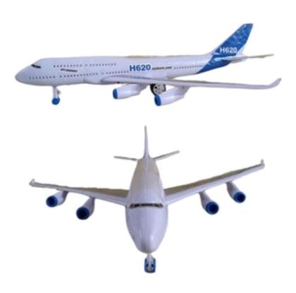 Imagem de Avião miniatura brinquedo fricção acende luzes modelo H620