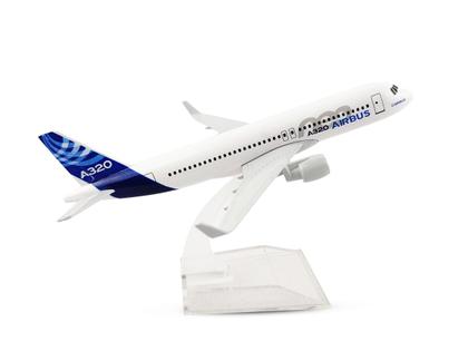 Imagem de Avião Miniatura de Metal Airbus A320 em Escala 1:400 Colecionável Com Base em Acrílico Decoração de Mesa