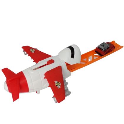 Imagem de Avião Missão Bombeiro Com Lançador Carrinho e Pista Militar Resgate Radical