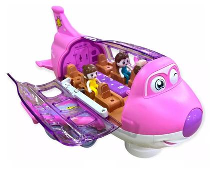 Imagem de Avião Musical Bate E Volta Gira 360 Luzes 3d Brinquedo Infantil