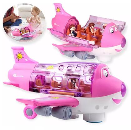 Imagem de Avião Musical Bate E Volta Gira 360 Luzes 3d Brinquedo Infantil