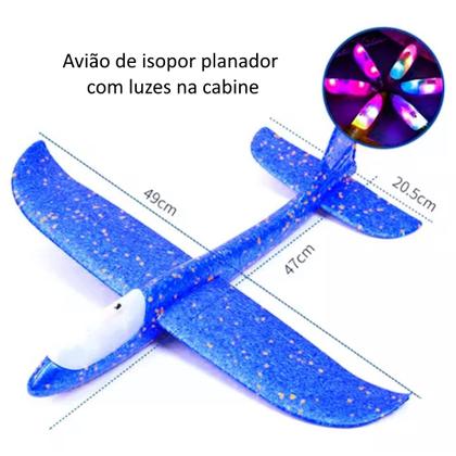 Imagem de Avião Planador para Brincar no Parque Voa Alto 50cm com Luz