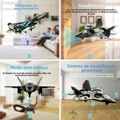 Imagem de Avião RC Para Meninos, Helicóptero De Controle Remoto 24G, Planador De Espuma EPP Com Sensor De