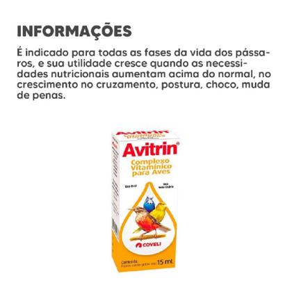 Imagem de Avitrin complexo vitamínico para pássaros 15 ML