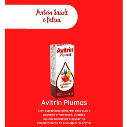 Imagem de Avitrin plumas 15ml coveli suplemento para aves e pássaros kit com 5