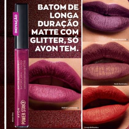Imagem de Avon Batom Líquido Power Stay Glitter Malva Luminoso - 7ml