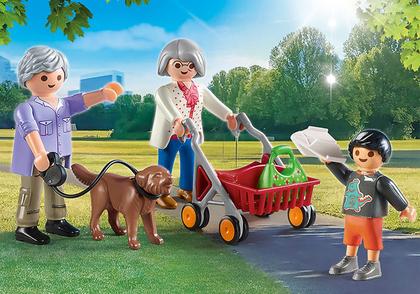 Imagem de Avós Playmobil com Criança - Brinquedo de Coleção