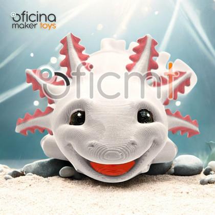 Imagem de Axolote Sorridente Articulado Brinquedo Fidget Toy Sensorial Lagarto Salamandra Presente Criativo