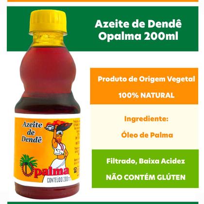Imagem de Azeite de Dendê 200ml Opalma Kit com 3 Unidades