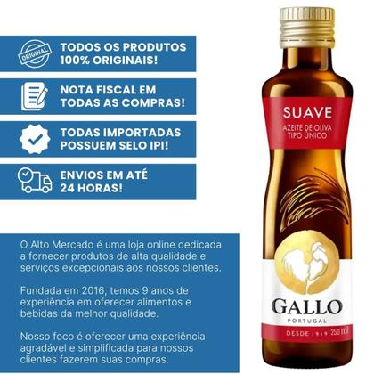 Imagem de Azeite De Oliva Tipo Único Suave 250 Ml Original Kit com 4