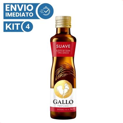 Imagem de Azeite De Oliva Tipo Único Suave 250 Ml Original Kit com 4