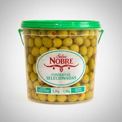 Imagem de Azeitona Verde Recheio Pimentão Sabor Nobre Balde 2kg