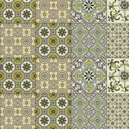 Imagem de Azulejo Adesivo De parede fosco Em Tons Verde musgo E Bege