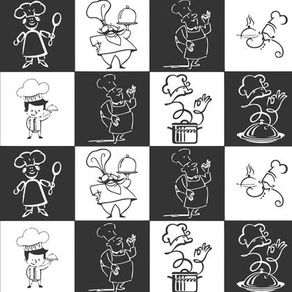 Imagem de Azulejo Adesivo Lavável Chef 1 Metro