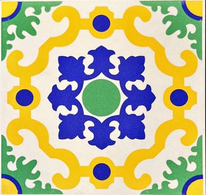 Imagem de Azulejos Colonial Português em porcelana Porto Kit com 10 peças 15,4x15,4 cm cada peça