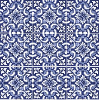 Imagem de Azulejos Colonial Português Porto kit com 12 peças