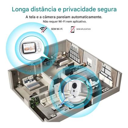 Imagem de Baba Eletronica Camera Digital VB603 Com Visão Noturna Áudio Bidirecional Tela Lcd Bateria Longa Duração