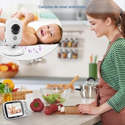 Imagem de Baba Eletronica Camera Digital VB603 Com Visão Noturna Áudio Bidirecional Tela Lcd Bateria Longa Duração