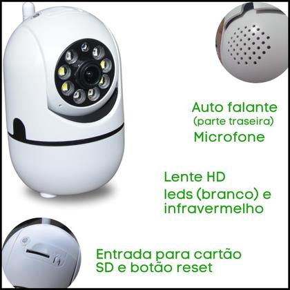 Imagem de Babá Eletrônica Câmera Sem Fio Wifi Visão Noturna Microfone Auto Falante