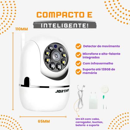 Imagem de Babá Eletrônica Câmera Sem Fio Wifi Visão Noturna Microfone Auto Falante