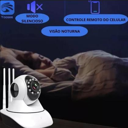 Imagem de Babá Eletrônica Monitor do Bebe Infantil Câmera Wifi Sem Fio Visão Noturna Com Microfone 360º Graus