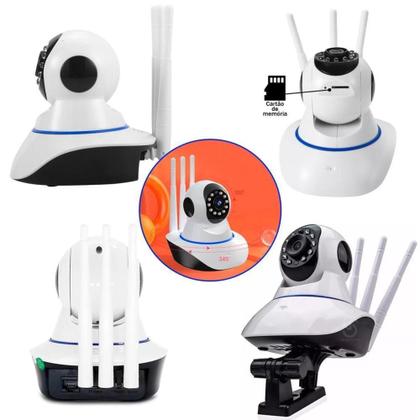 Imagem de Babá Eletrônica Monitor do Bebe Infantil Câmera Wifi Sem Fio Visão Noturna Com Microfone 360º Graus