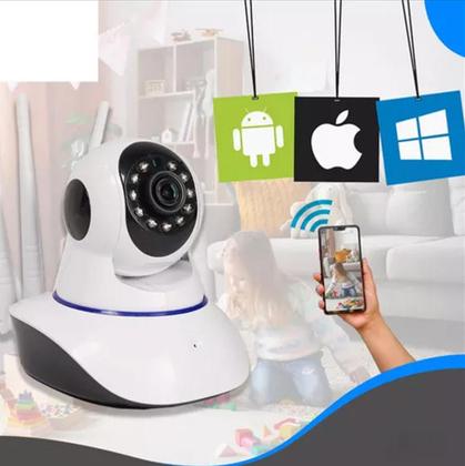 Imagem de Babá Eletrônica Monitor do Bebe Infantil Câmera Wifi Sem Fio Visão Noturna Com Microfone 360º Graus