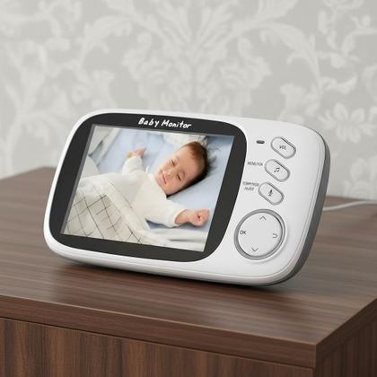 Imagem de Babá Eletrônica VB603 Baby Monitor com Visão Noturna, Áudio Bidirecional e Sensor de Temperatura  Branco