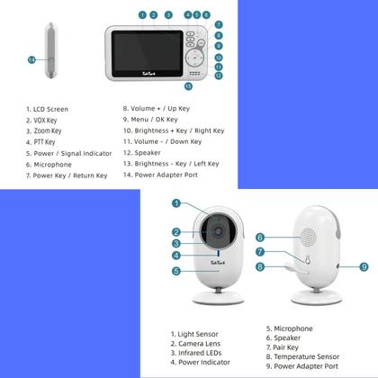 Imagem de Babá Eletrônica Vídeo Monitor Tela Colorida Grande Microfone