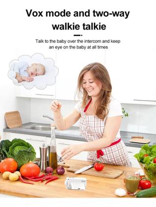 Imagem de Babá Eletrônica Visão Noturna Monitor LCD 2,8 Full HD Bivolt Sem Fio Digital