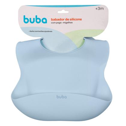 Imagem de Babador Bebê com Bolso Pega Migalhas Lavável Silicone Buba