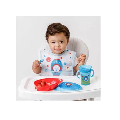 Imagem de Babador Bebê Impermeável Pega Migalhas Bolso Plástico BUBA