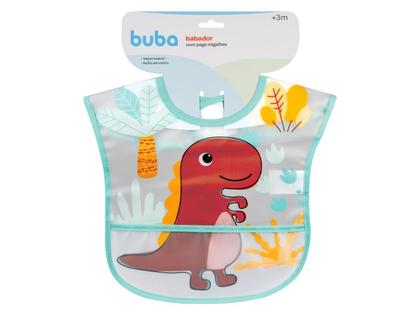 Imagem de Babador Bebê Impermeável Plástico Atoalhado Com Bolso Gatinho Tigrinho Lemure Arco Íris Dino Buba